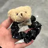 Scrunchie Estilo Coreano com Laço e Estampa de Flores para Mulheres 2026 Novo Estilo Elástico de Cabelo para Coque Elástico Alto Corda de Cabelo Acessório de Cabelo
