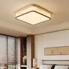 Lámpara de Techo para Sala de Estar Estética Dinastía Song Estilo Mid-Century Retro Color Nogal Estilo Nanyang Tela Rectangular Luz Principal de Hall