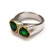 Diseño de nicho ins europeo y americano lujo ligero anillo de titanio y acero con gema en forma de corazón moda femenina corazón anillo de oro de 18 quilates al por mayor