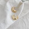 Brincos Retrô Estilo Hong Kong Europeu e Americano Exagerado Metal Estilo Ear Studs Temperamento All-match Brincos de Corrente Simples s925 Pin de Prata
