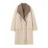 Amazon 2024 Otoño e Invierno Nueva Ropa para Mujer Estilo Europeo y Americano Transfronterizo Abrigo Largo Reversible de Doble Cara Cardigan