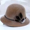 Sombrero Otoño e Invierno para Mujer de Mediana Edad y Ancianas Gorro de Lana Tipo Olla Engrosado a Prueba de Viento Sombrero de Pescador para Madre Sombrero para Anciano Sombrero para Abuela