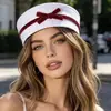 Gorra Azul Marino Bordada Europea y Americana Cosplay Uniforme de Policía Femenino Sombrero de Otoño e Invierno para Actuación Circunferencia de Cabeza Grande Sombrero de Marinero Japonés para Mujer