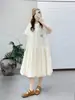 Vestido de Verano 2026 Estilo Japonés Fresco y Holgado Bordado Floral de Longitud Media para Mujer con Mangas Cortas Venta al por Mayor