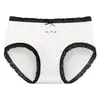 Panty de encaje con cintura de seda helada para mujer, verano, cintura media, lazo, algodón puro, entrepierna antibacteriana, sexy, secado rápido, bikini triangular