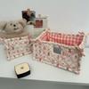 Cesta de almacenamiento de escritorio de alto valor ins linda cesta de almacenamiento de artículos diversos para refrigerios caja de almacenamiento bolsa de acabado para maquillaje productos para el cuidado de la piel