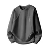 Sudadera de cuello redondo para hombre talla grande para primavera y otoño, corte holgado, adelgazante, de manga larga, camiseta oversize para personas altas y corpulentas