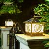 Lámpara de pilar solar para exteriores, lámpara de pared para puerta, pilar de patio, lámpara de pared impermeable para exteriores, lámpara de patio para villa de jardín europea