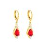 Comercio exterior nueva moda aretes de cobre personalidad europea y americana Joker aretes de rubí aretes de circón ventas directas de fábrica