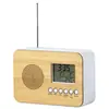 Reloj radio de bambú directo de fábrica, reloj portátil, radio FM para campus, radio electrónica, venta al por mayor
