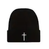 Nuevo Sombrero de Lana Unisex Casual Simple Versátil para Otoño e Invierno Bordado Cruzado Cálido para Exteriores Gorro de Punto