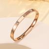 Pulsera de acero de titanio con diamantes transfronterizos, pulsera abierta para mujer chapada en oro de 18k, pulsera que no se decolora, pulsera de acero inoxidable al por mayor