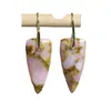 Aretes Forma de Flecha Piedra Imperial Color Natural Piedra Shoushan Aretes Exquisitos y Elegantes para Mujer Aretes