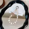 Cadena de Teléfono con Lazo Incrustado de Diamantes y Perlas, Llavero de Perlas, Colgante para Bolso, Accesorios, Llavero de Coche al por Mayor