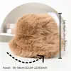 Gorro de lana para otoño e invierno para mujer, de punto, con punta cerrada, pequeño, cálido, de felpa blanca, con circunferencia de cabeza grande