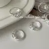 Anel de Nariz de Porco Ouni em Prata Esterlina S925 Coreano para Mulheres Estilo Frio Simples Ins Anel de Dedo Indicador com Design Aberto