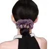Goma para el pelo popular de flor de glicinia transfronteriza, lazo para el pelo de organza, banda para el pelo de alta elasticidad, accesorio para el pelo