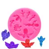 Assando Anjinho Fofo Bebê Silicone Flip Molde de Doce 8 Asinhas de Anjo Bolo Molde de Silicone