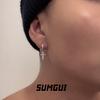 Pendientes de cruz de diamantes Flash, pendientes de plata de ley S925, pendientes de moda hip-hop para hombres y mujeres, pendientes de sentido avanzado para hombres.