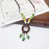 Colar de contas de cerâmica colorida Moda Retro Novo Estilo Chinês Personalidade Colar Longo Camada Dupla Colar Colar Avançado Atacado