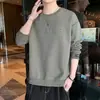 Moletom Masculino Sem Capuz Primavera Outono 2026 Novo Gola Redonda Camada Base Top Marca Tendência Versátil Casual Manga Longa Moletom