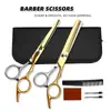 Tijeras Profesionales para Peluquería de Venta Caliente Transfronteriza en Acero Inoxidable Dorado y Plateado de 6 pulgadas para Uso en Casa, Tijeras Adelgazadoras