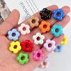 Flor de Cinco Pétalas Colorida Mista com Furo Reto Contas Soltas de Acrílico para Corrente de Celular DIY, Corrente de Bolsa, Acessório de Cabelo, Acessórios para Joias com Contas Materiais