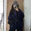 Sudadera con capucha unisex gris de peso pesado, cuello redondo, versátil, talla grande, top holgado, moderno, nuevo Otoño/Invierno 2026