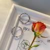 Slub S925 Tremella Buckle Brincos Simples Requintados Brincos Femininos All-match Prata Esterlina Banhado a Ouro Zircon 16mm
