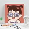 Paisaje de flores de dibujos animados, pintura al óleo digital, pintura decorativa para niños, pintura al óleo pintada a mano, pintura para colorear, pintura colgante, pintura al óleo para estudiantes WD