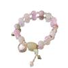 Nueva pulsera de hada fresca con amor, pulsera de piedra teñida en degradado, pulsera blanca con borlas para niña