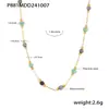 Colar com Pedras Naturais Lápis Lazúli Xinyixin Jewelry Camada Dupla Aço Titânio Banhado a Ouro PVD Joias Colar de Aço Titânio