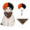 Peruca Afro Divertida Bicolor para Pets Peruca Cacheada de Palhaço Universal para Gatos, Cachorros e Patos para Festas de Feriado e Sessões de Fotos