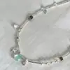 Collar Imitación Estilo Océano Fresco Azul Claro Colgante Estrella de Mar Cadena para Clavícula con Perlas Collar Estilo Vacaciones de Nicho