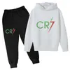 Suéter de dos piezas para niños de primavera y otoño, con estampado de letras Cr7, europeo y americano, transfronterizo, traje para niños, se puede imprimir logo
