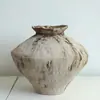Vaso de Cerâmica Estilo Silencioso Vaso de Cerâmica Grossa Arranjo de Flores Retro Nostálgico Feito à Mão Decoração Zen para Pousada Hotel