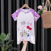 Conjunto de Pijama de Verão Novo para Meninas 2025 Manga Curta Fino Estilo Princesa Meninas Crianças Grandes Roupas de Casa Infantis para Vestuário Exterior