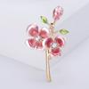 Nuevo Broche de Diamante Flor Estilo Retro Coreano Suéter Aleación Goteo Aceite Pintado Ramillete Pin de Solapa Venta al por Mayor