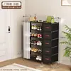 Estante para zapatos a prueba de polvo para dormitorio al por mayor transfronterizo, ensamblaje simple multifuncional con cortina de puerta, estante de almacenamiento de zapatos, cortina protectora, zapatero