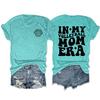 Camiseta informal de manga corta con estampado europeo y americano a doble cara, estilo "mi mamá jugadora de voleibol", versátil y de cuello redondo.