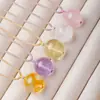 Colgante Mini Bola de Cristal Blanco Natural, Morado y Amarillo Collar Sencillo de Verano Dopamina Estudiante Accesorio