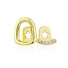Europa y Estados Unidos superventas doble circonita hueco doble tirantes hip-hop todo-partido diario callejero fresco diamante dientes de oro accesorios