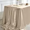Mantel blanco de satén para salas de conferencias rectangulares de hotel, estilo de lujo ligero, sensación de alta gama, adecuado para eventos de salón y mesas de postres