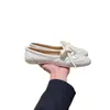 Versão em Pele de Ovelha~Sapatilhas Planas Retrô Preguiçosas para Mulheres, Sapatos Casuais Planos de Couro Genuíno com Bico Redondo, Sapatos de Treino Alemães de Boca Rasa