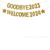 Decoración de pancarta para fiesta de Año Nuevo 2024 feliz año nuevo feliz año nuevo feliz año nuevo feliz año nuevo feliz año nuevo diseño de letras Feliz año nuevo tirar