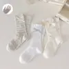 Calcetines Infantiles Laibo Y059, Calcetines de Encaje Finos de Verano sin Costuras, Calcetines de Malla de Algodón Transpirables Estilo Princesa para Niñas
