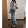 Jeans de Estilo Americano de Tiro Bajo y Micro-Campana para Mujer, Nuevo Estilo Verano 2026, Versátiles y Adelgazantes para Figuras Pequeñas