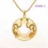 Pingente vietnamita banhado a ouro ousado com Pedra Olho de Gato de Dragão Duplo, Item Popular para Microempreendedorismo, Disponível para Dropshipping