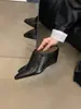 Mules de tacón alto de cuña con punta cuadrada para mujer estilo europeo y americano, mules de moda para exteriores con tacón grueso sin cordones