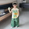 Conjunto de Verano sin Mangas para Niños 2026 Nuevo Elegante Conjunto de Ropa de Verano Delgada para Niños con Pantalones Antimosquitos Conjunto de Dos Piezas